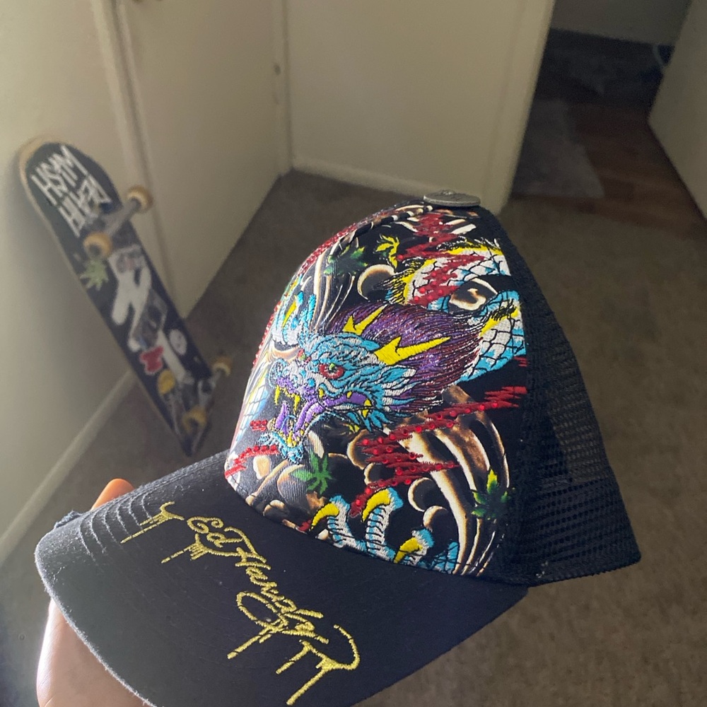 Ed Hardy Multicolor Dragon Mesh Cap